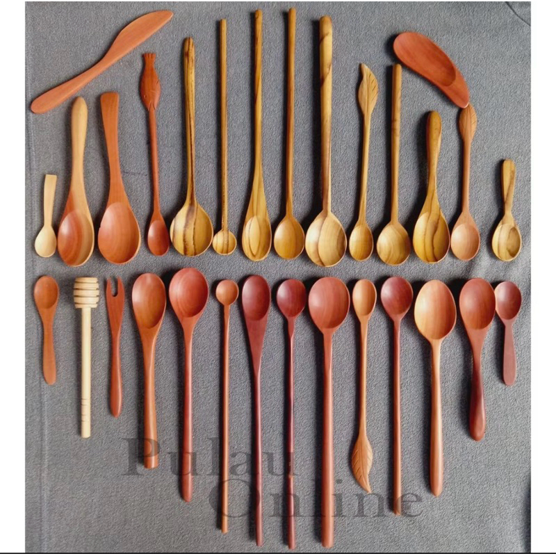aneka sendok kayu jati furnitur jepara kayu asli jati jepara sendok kayu makan sendok kayu korea sen