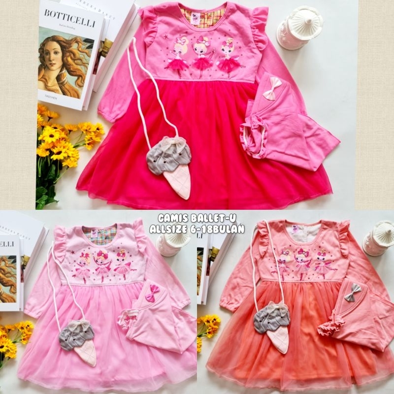 gamis bayi perempuan 6-18bulan free tas/gamis anak perempuan 1tahun/gamis bayi bahan halus/gamis bal