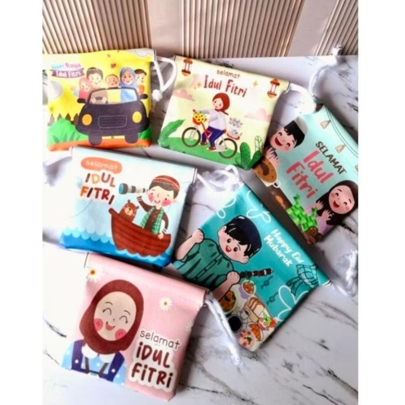 

(isi 12pcs) Dompet Angpao / Amplop Lebaran Idul Fitri Serut Full Printing