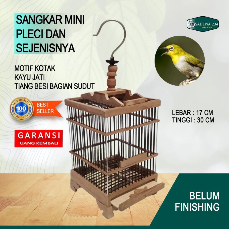 Sangkar Burung kecil kayu jati untuk segala jenis burung kecil pleci kolibri dan sejenisnya
