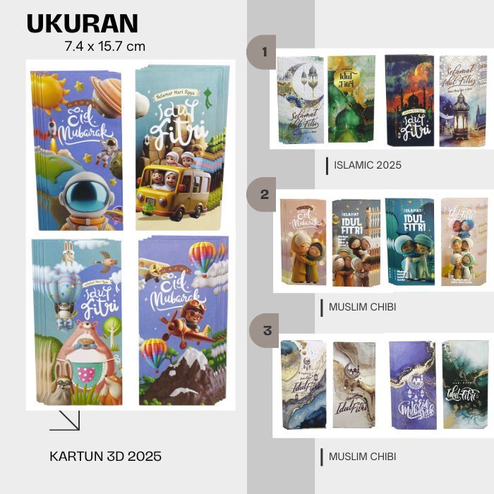 

Amplop Lebaran 2025 Unik Aesthetic Glosir 1 Pack ( isi 40 pcs ) Siap Pakai, Amplop Idul Fitri Ukuran Jumbo