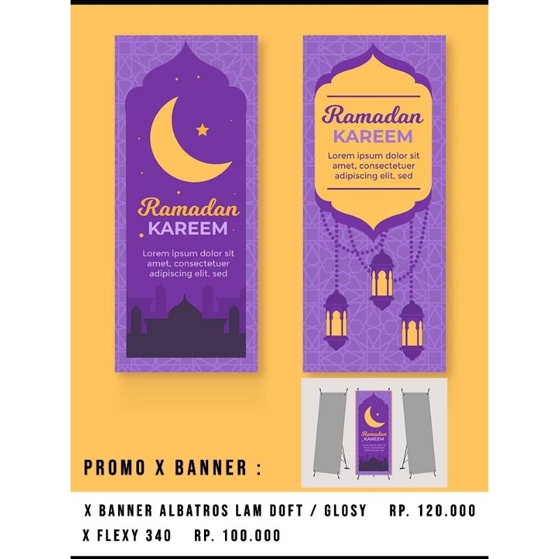 X banner graduation dan banner lebaran