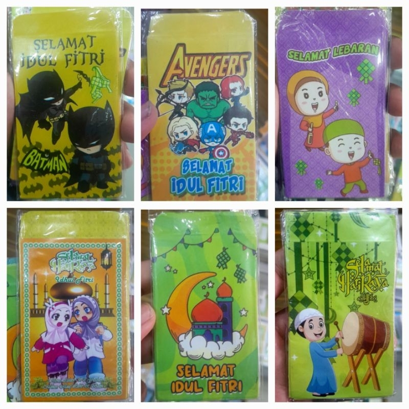 

10 pcs Amplop THR, Angpau Hari Raya Idul Fitri, Angpao kecil Lebaran Bergambar