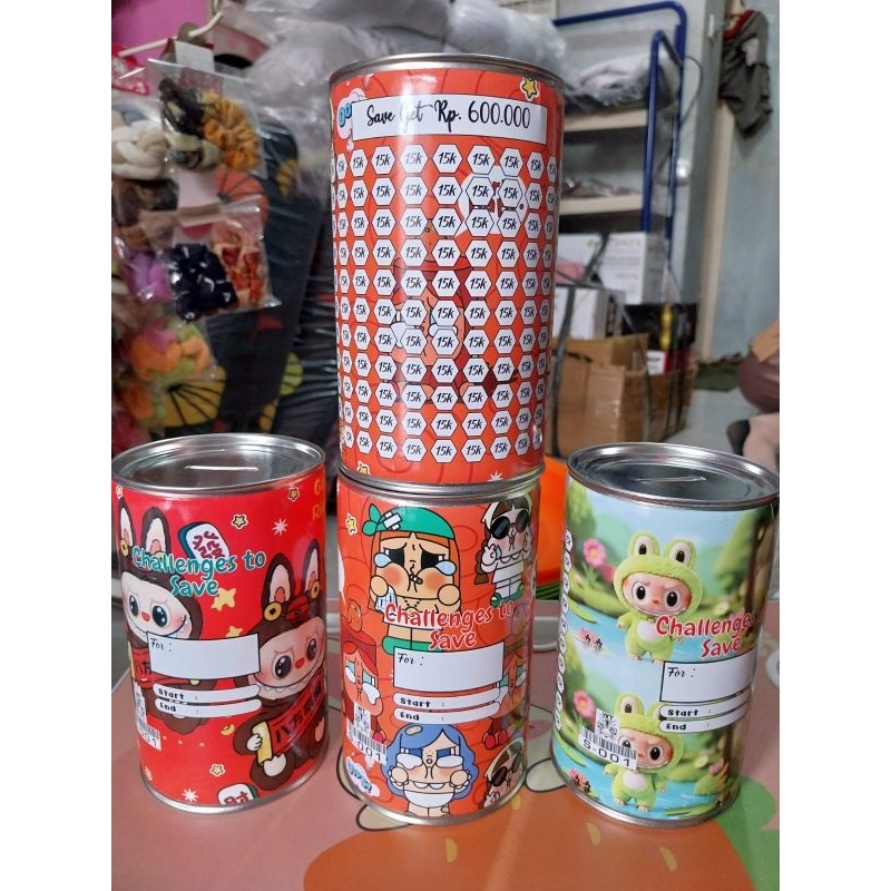 celengan target/ kaleng tabungan /celengan kaleng