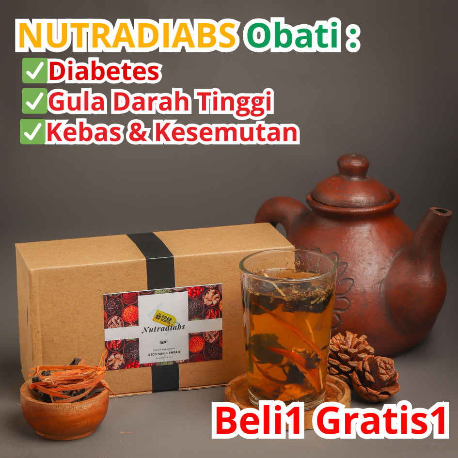 

NUTRADIABS Herbal Alami Untuk Obat Diabestes Gula Darah Tinggi Beli 1 Gratis 1