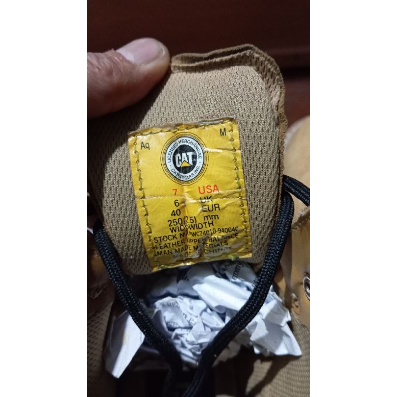 sepatu kulit cater pilar 40 seken second insole 25.0cm