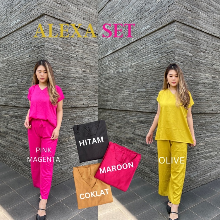 KODE L88Y ALEXA SET BY ANGGREK BIRU BAHAN RAYON TWILL ADEM