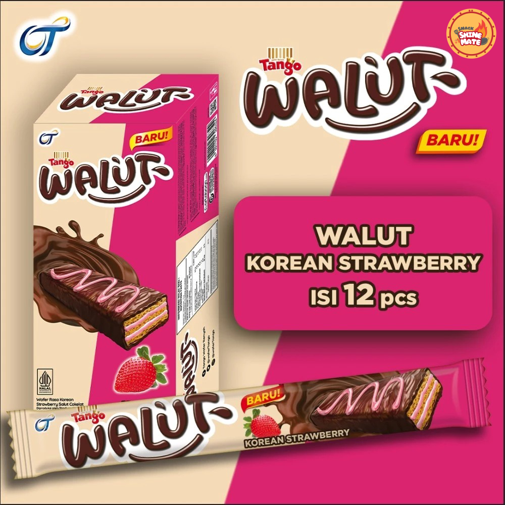 

Wafer Tango Walut Korean Strawberry 15GR | Wafer Salut Cokelat - [1 Box Isi 12 Pcs]