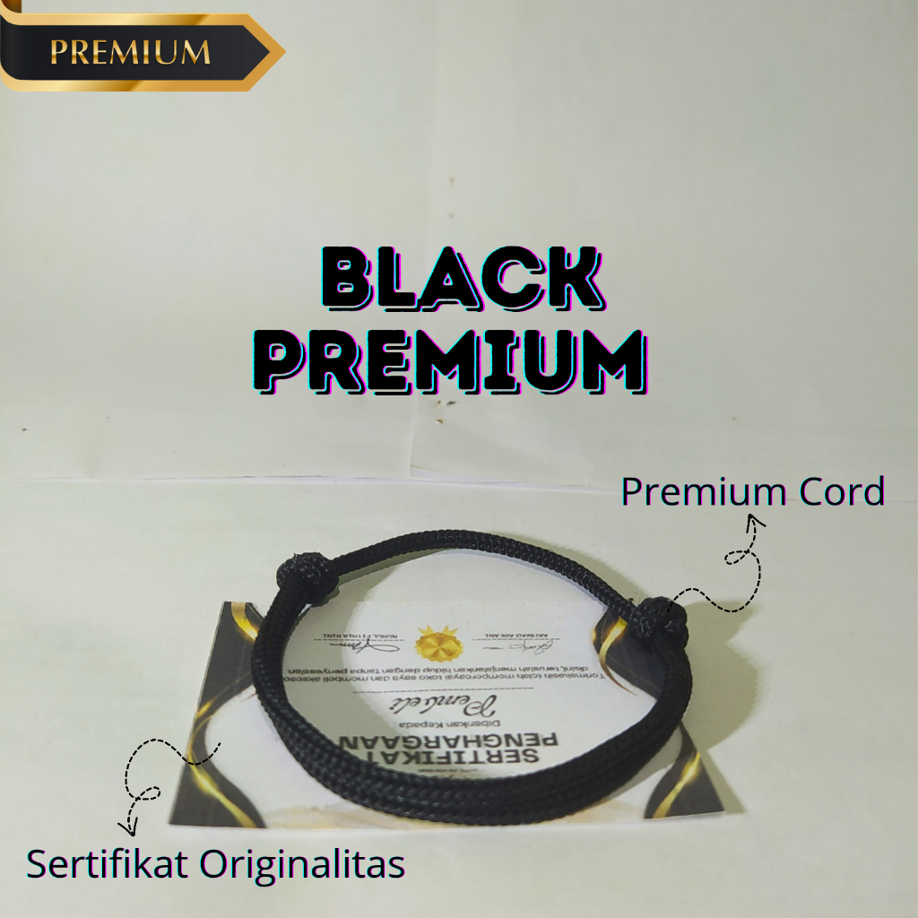 GELANG HITAM POLOS PRIA WANITA | GELANG COUPLE | GELANG TALI PREMIUM