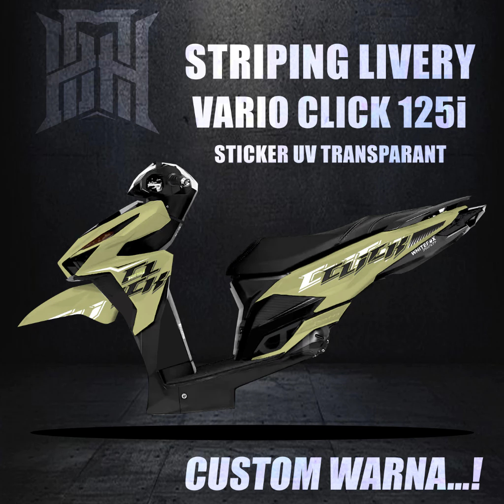 Striping Livery Motor Vario Led OLD Click 125i Stiker UV Transparan Custom Warna Premium