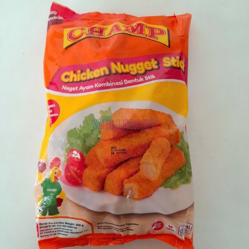 

Champ Chicken Nugget Stick 900gr Naget Ayam Kombinasi Bentuk Stik