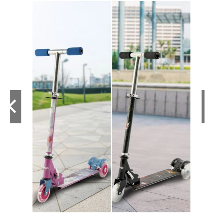 Skuter anak roda 3 otoped scooter lipat karakter spiderman frozen element