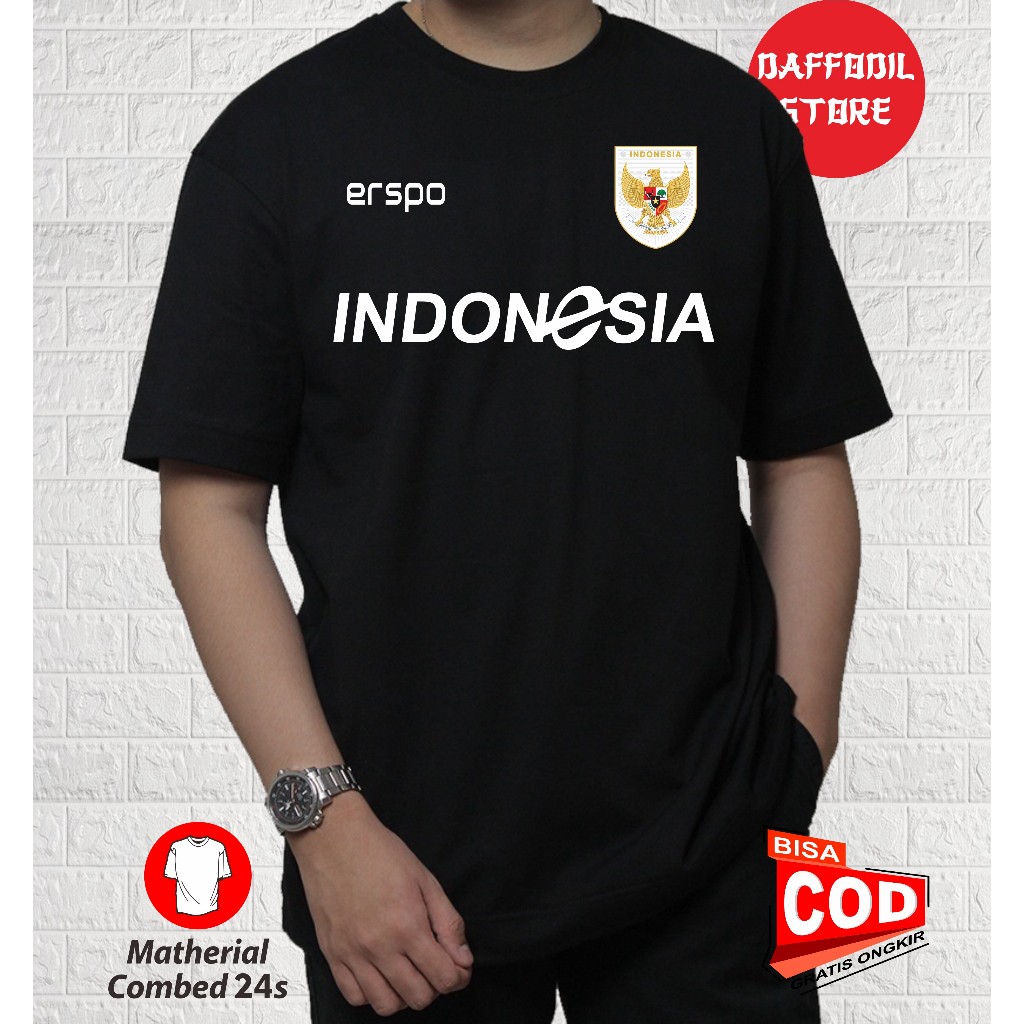 t-shirt indonesia Oversized Baju Kaos Timnas Indonesia 2024 erspo Unisex Big Size Jumbo Distro S-6XL
