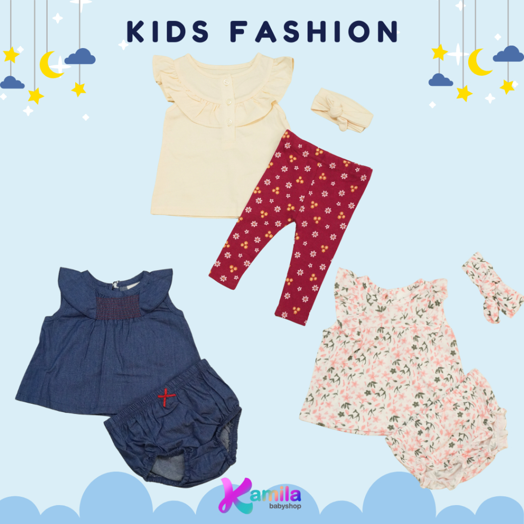 Setelan Dress Bayi Perempuan / Set Baju Bayi Perempuan / Baju Bayi Lucu