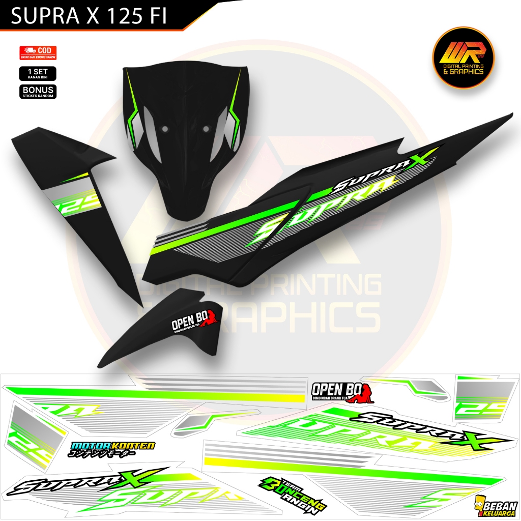 Striping Transparan Stiker Supra X 125 Fi Stiker Bening  Supra X 125 Stiker Transparan
