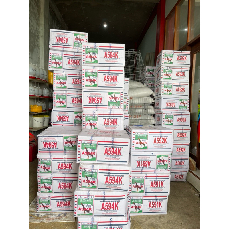 pakan ayam Hi-Pro-Vite Ayam A591K, A592K,A594k, 511K ukuran 1 Dus 20kg