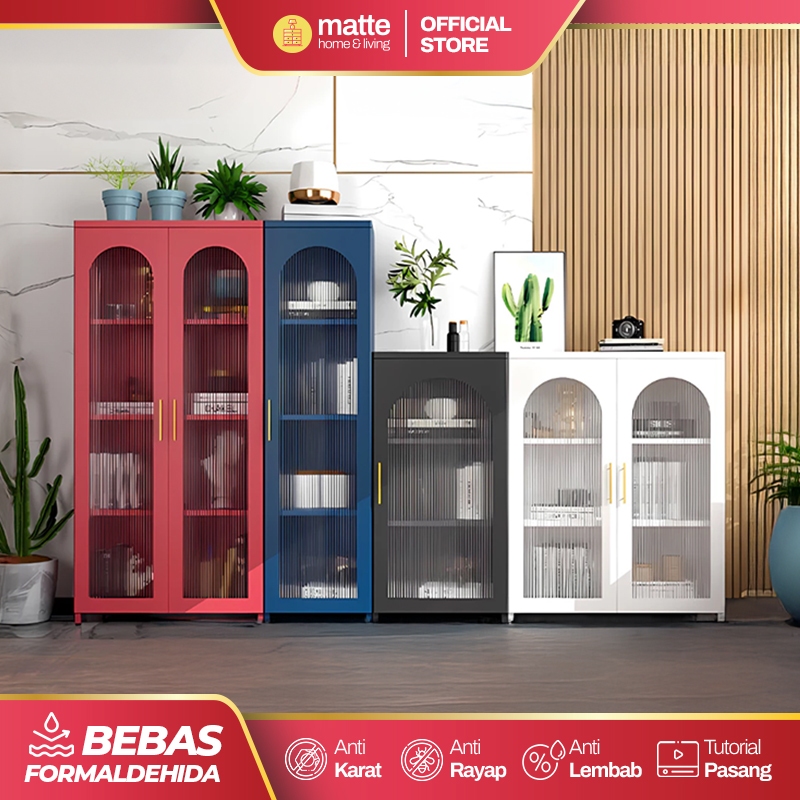 Lemari Kaca Lemari Buku Lemari Pajangan Besi Lemari Hias Ruang Tamu Lemari Penyimpanan Minimalis