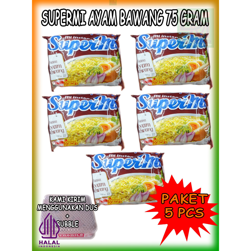 

Mie Mi Instant Supermi Mie Kuah Ayam Bawang Paket isi 5 bungkus