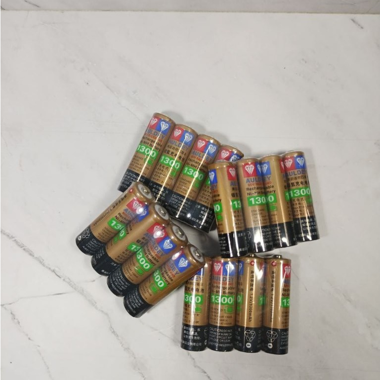 HEMAT Baterai AA Rechargeable AULDEY 1300mAh 4 PCS/ Batre Cas/ Batrei/ Batrai/ Battery