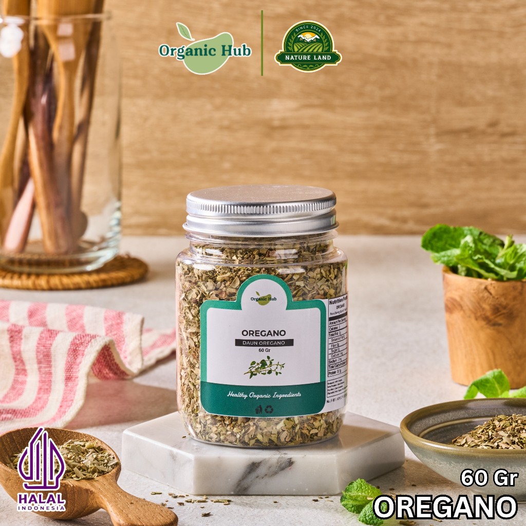 

Organic Hub Oregano Asli Rempah Bumbu Dapur Daun Origano Kering Premium 60 gr