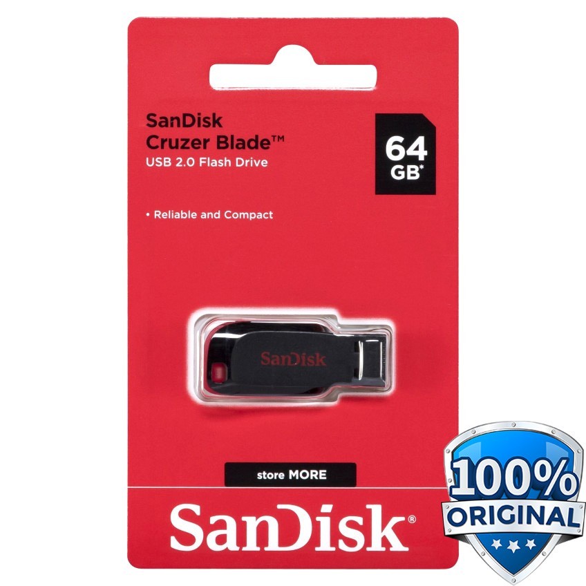 FLASHDISK SANDISK CRUZER BLADE 64GB ORIGINAL 100%