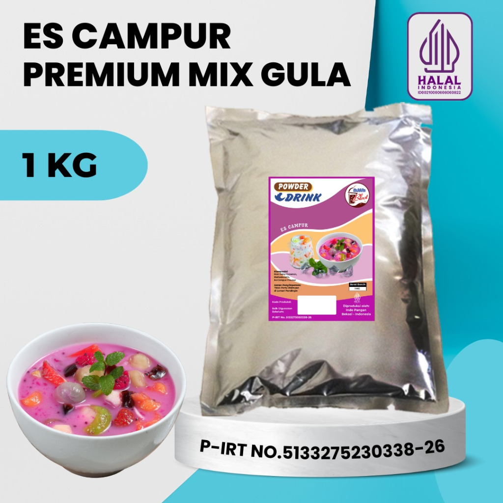 Es Campur Premium Mix Gula 1 KG - Bubuk Minuman ES BUAH - usaha minuman kekinian dan akuarium