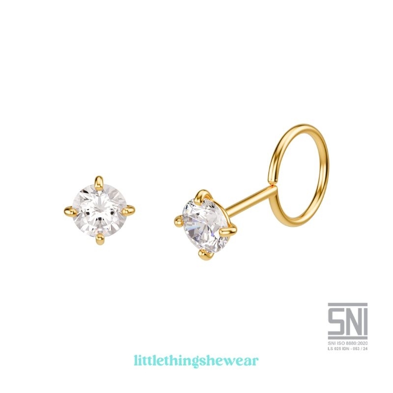 Littlethingshewear - Anting Emas Anak TIFF round - anting toge anting loop end anting emas tua 17 ka