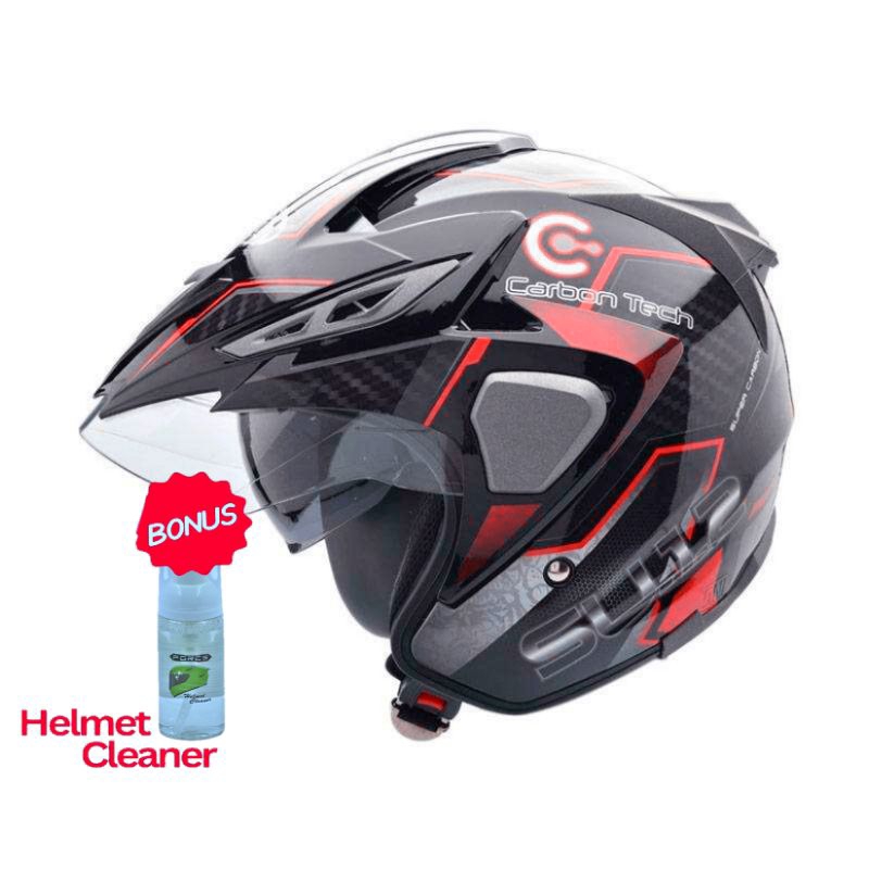 FORCE Helm Double Visor SNI Half Face Pria Laki Cowok Dewasa Motif SU-12 Original Baru Busa Bisa Dil