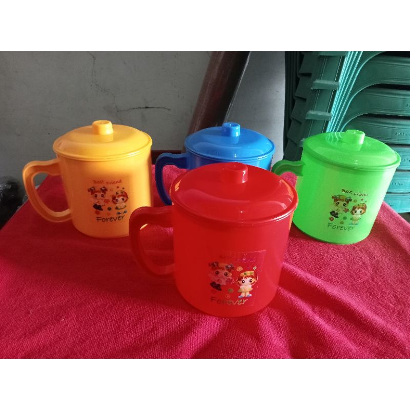 Mug Jumbo/Gelas/Cangkir Plastik jumbo + Tutup