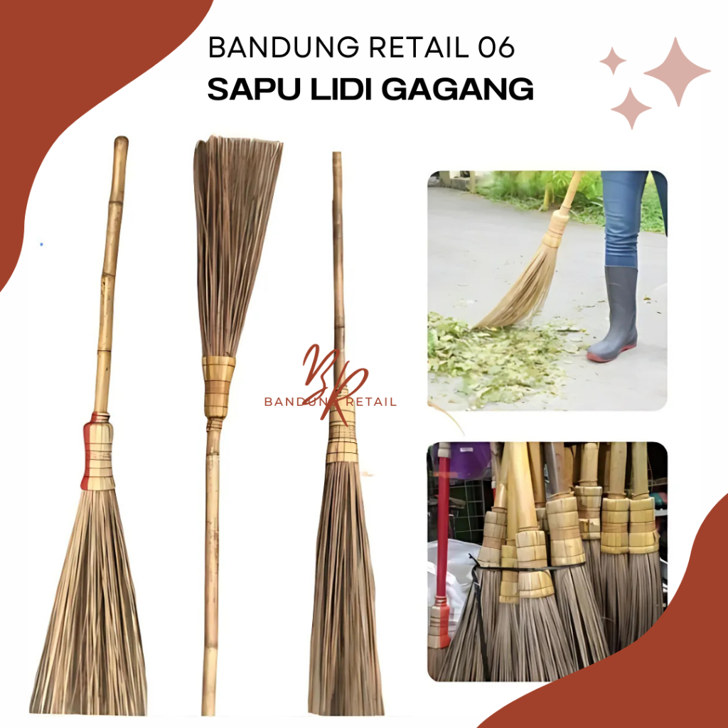READY STOK Sapu Lidi Sapu Halaman Sapu Lidi Taman Gagang Panjang Lidi Kelapa Aren Super BISA GOSEND