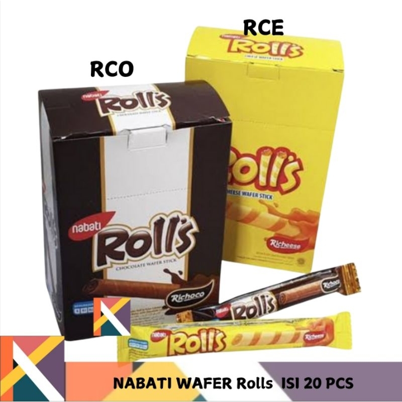

Wafer Stick Nabati Rolls 6 gram 1 box isi 20 pcs