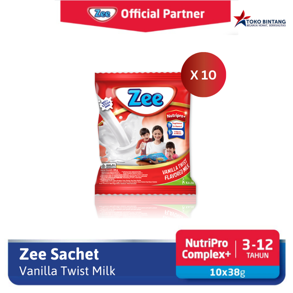 

Zee Sachet 10x38gr Vanila/Coklat - Susu Anak