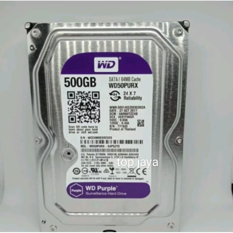 Hard disk 500GB WD purple hard disk CCTV