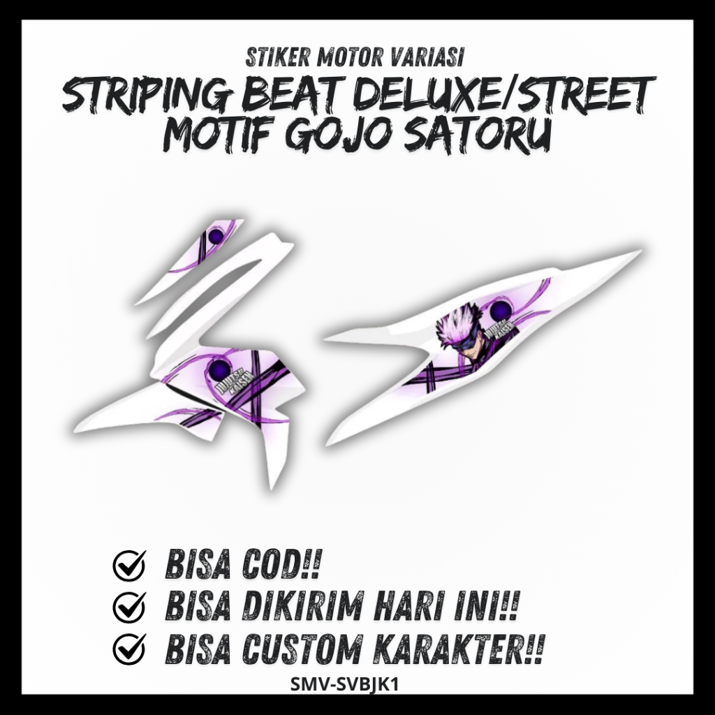 STIKER STRIPING ANIME HONDA BEAT DELUXE STICKER STRIPING BEAT STREET GOJO SATOROU JUJUTSU KAISE