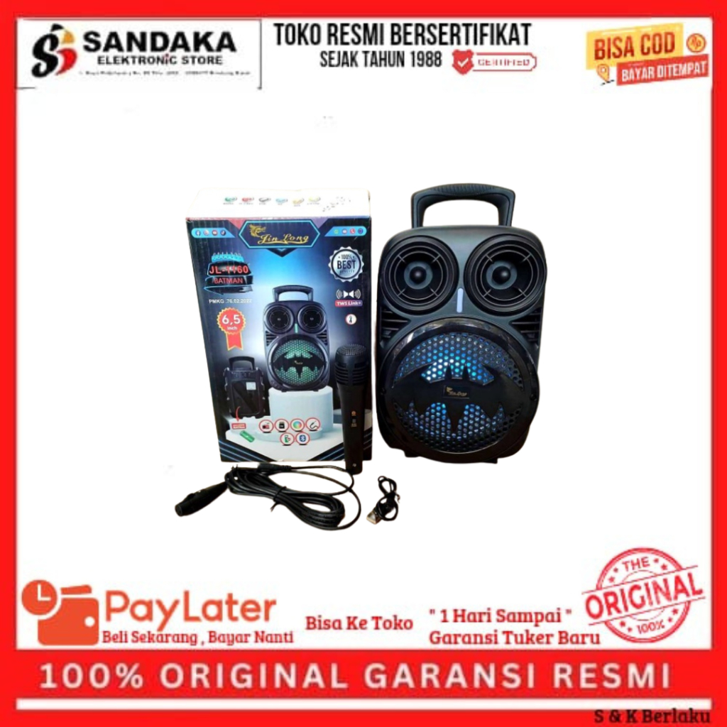 Speaker Portable Jinlong 1160 Batman Ukuran 6,5 Inch