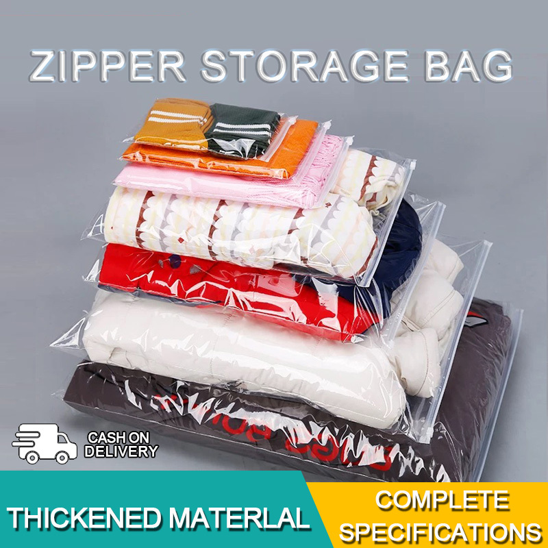 Zipper Lock / Zipper Storage Bag /Pouch Plastik Ziplock Baju ZIPPER BAG Transparan