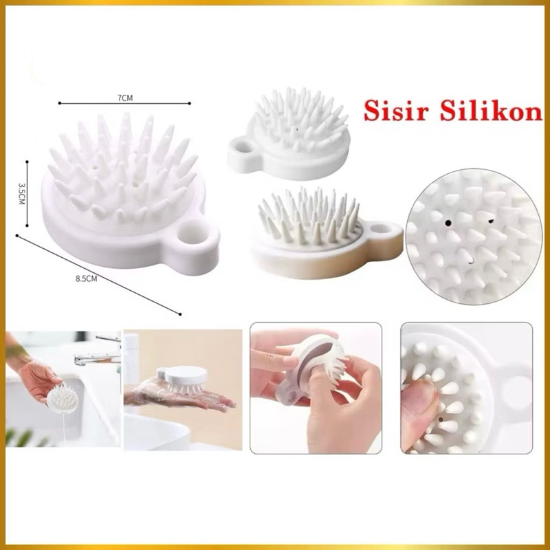 Sisir Silicone Bulat Alat Pembersih Rambut Sisir Keramas Pembersih Kulit Kepala Scalp Massager