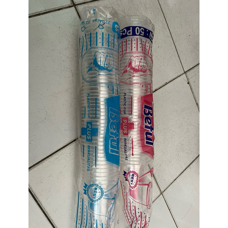 Cup gelas plastik 18 oz/ 22 oz
