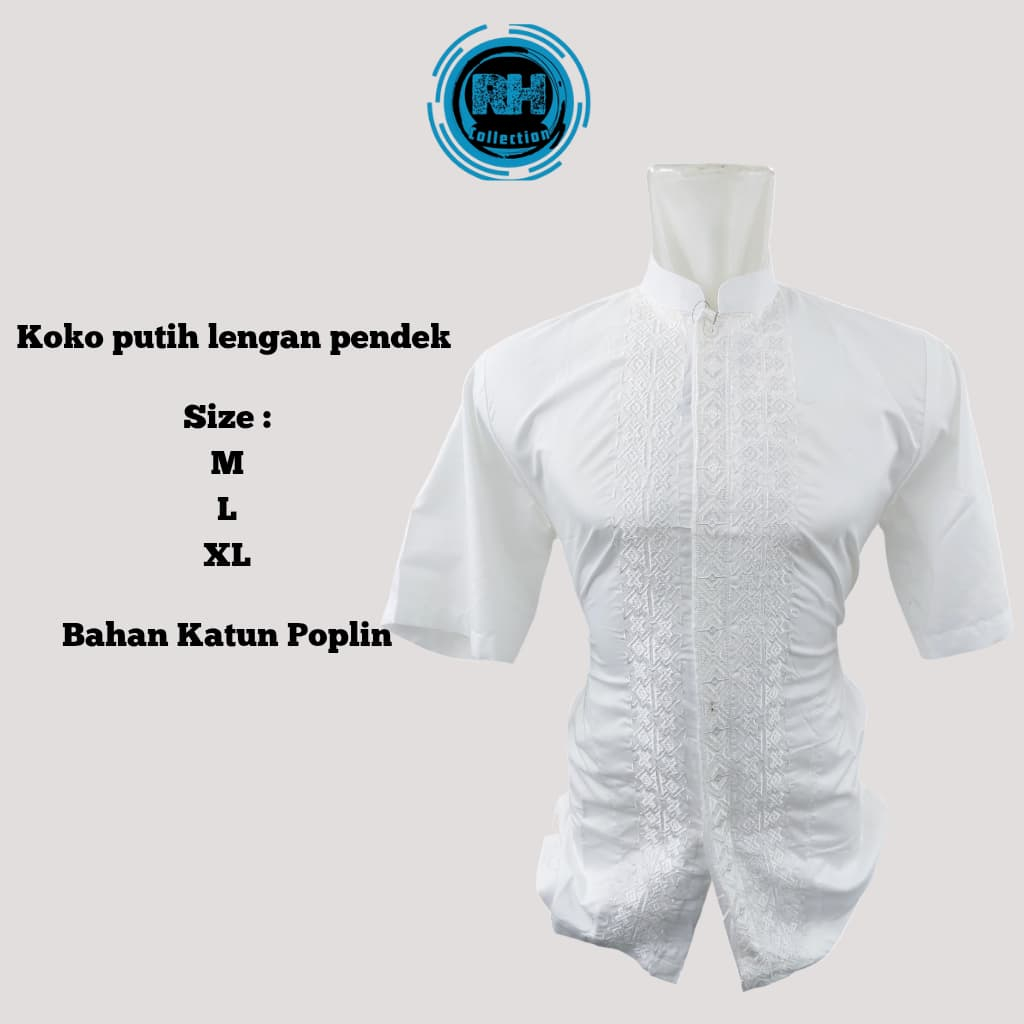 KOKO PUTIH PRIA DEWASA / koko polos PUTIH premium lengan pendek dan lengan panjang / koko putih pria