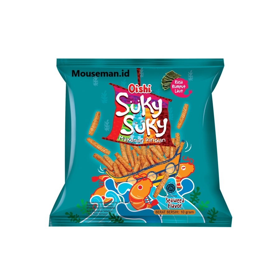 

Oishi Suky Suky Seaweed Flavor Rasa Rumput Laut 10 GRAM