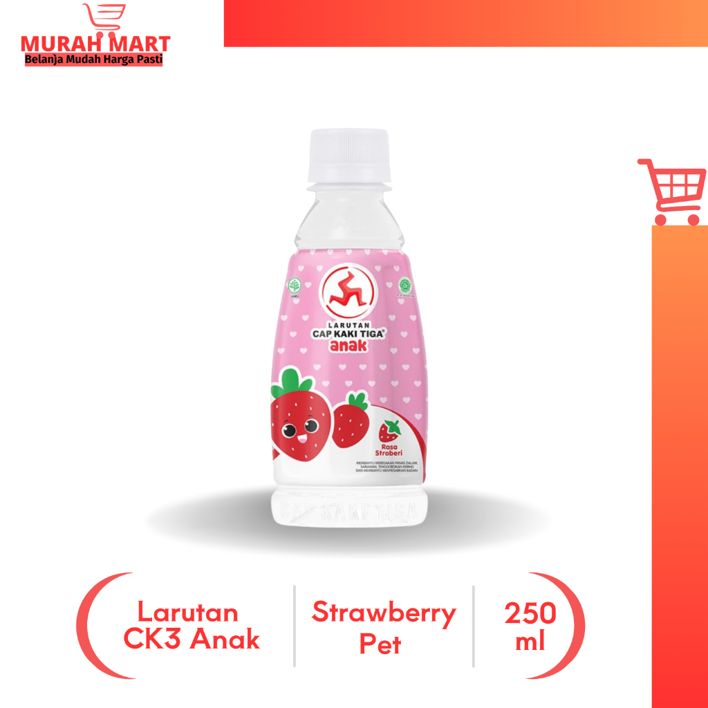 

Larutan Cap Kaki Tiga Anak Rasa Strawberry Pet 250ml