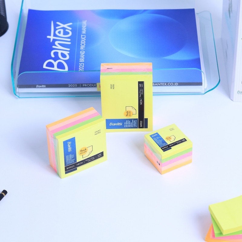 

[ONE's Stationery] Bantex Sticky Note Warna Rainbow Polos Tebal dan Tahan Lama BH90XX