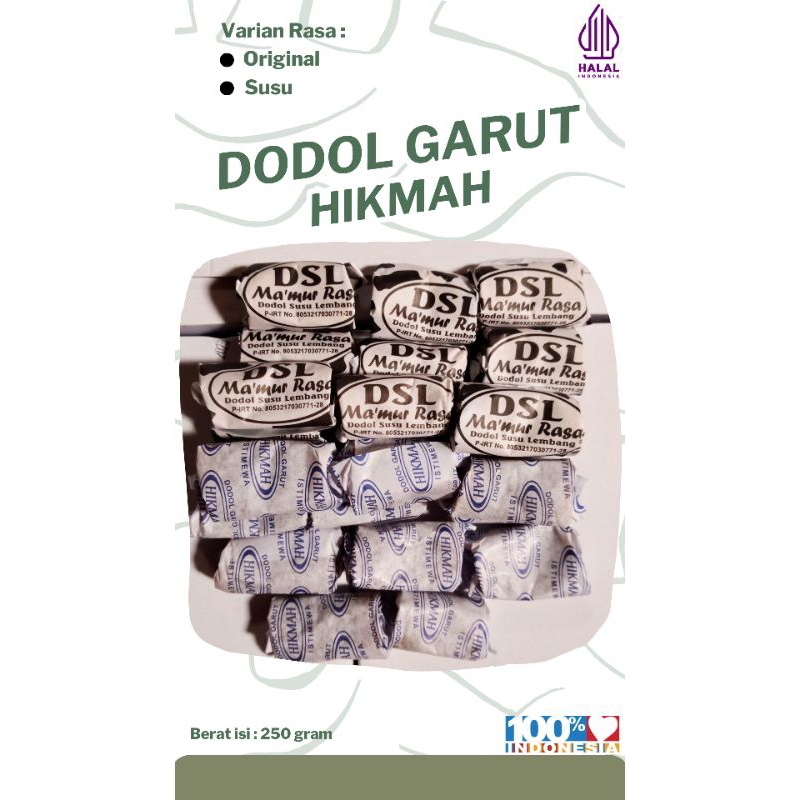 

Dodol Garut Rasa Orginal (Dodol Kertas) dan Susu 250 Gram - Dodol Hikmah - Makanan oleh-oleh lebaran