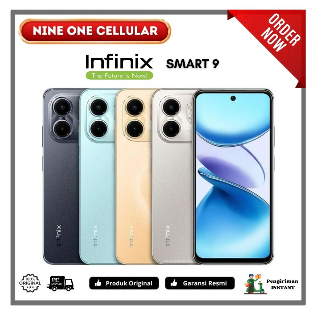 Infinix Smart 9 / Smart 9HD (Ram4+4/128Gb) & (Ram4/64Gb) Garansi Resmi