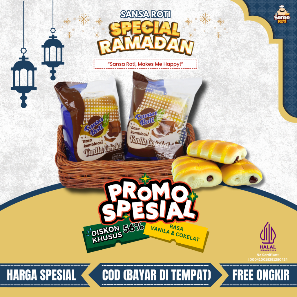 

Rasa Cokelat & Vanila isi 15 Pcs + FREE 3 Pcs | Roti Chocolate Vanila Bread Lembut| Roti Sansa