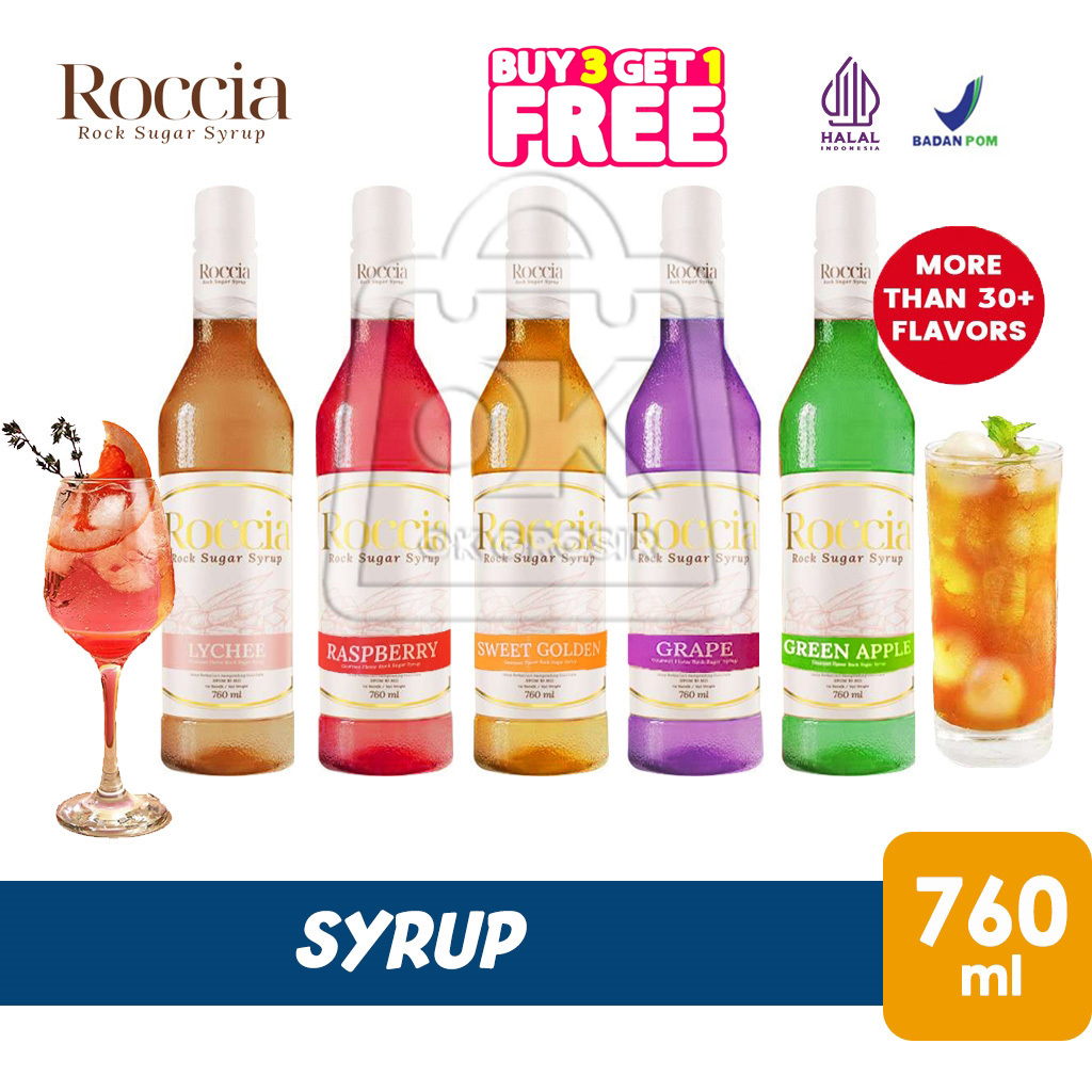 

Sirup Roccia Rock Sugar Syrup Premium (Botol 760ml)