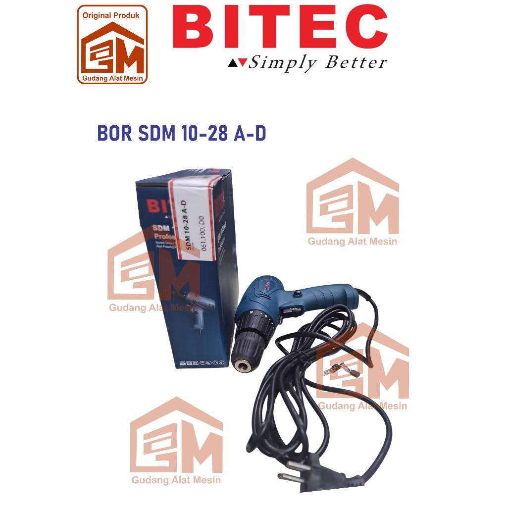 BOR TANGAN BITEC SDM 10-28 AD 10 MM, DRILL BITEC SDM 10-28 AD 10 MM