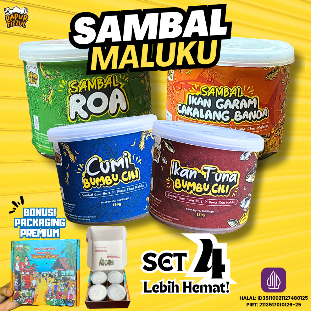 

Paket Eksklusif Sambal Warisan Maluku No.1 di Dunia - Dapur Fizzul (Set 4)