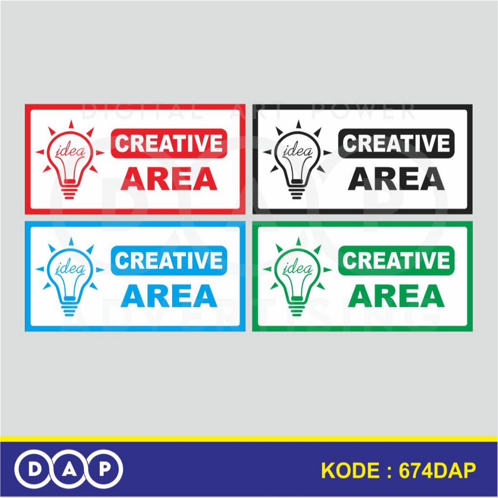 

674 - STIKER CREATIVE AREA - 10 X 20 CM - VYNIL - TERBAIK