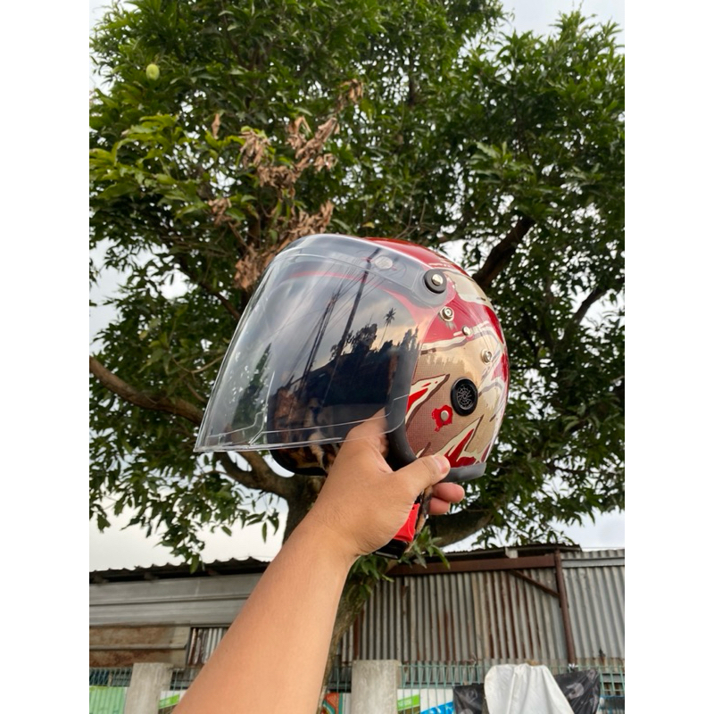Helm Suzuki Merah Cerah Custom